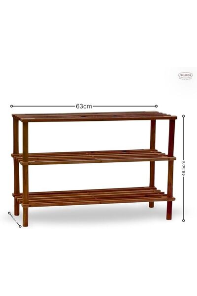 Feelings 3-Layer Wooden Shoe Rack – Coffee Color | Multi-Tier Shoe Rack | Sho...