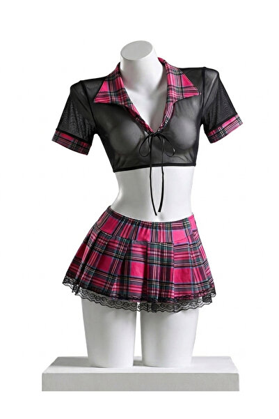 Sthxyfaith Lingerie Set for Women Sexy Schoolgirl Outfits Costume Mesh Sheer ...