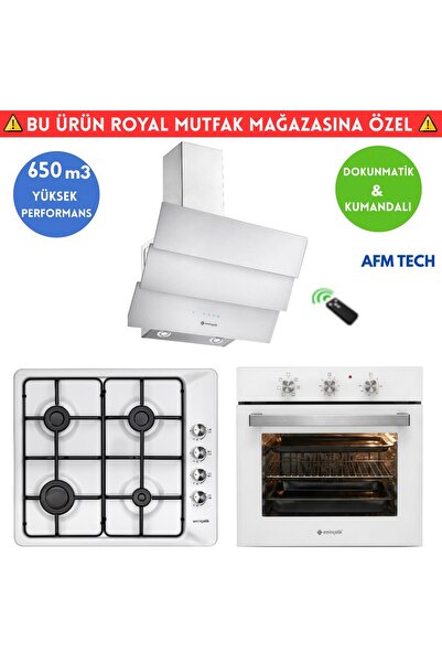 FAENİ Turbo Beyaz Ankastre Set ( AO 2160 BP W60 + 31 221 Emaye + CH 1455 RC W60 Dijital)