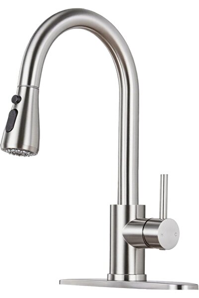 STARSTAR Kitchen Faucet Pull-Down Nozzle Brushed Nickel Single-Handle High-Cu...