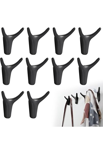 STARSTAR Bathroom wall-mounted coat hooks, 10 aluminum antler-shaped hooks, w...