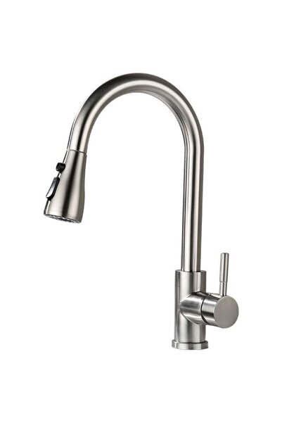 STARSTAR Kitchen faucet with pull-out spout, made of stainless steel, 360° ro...
