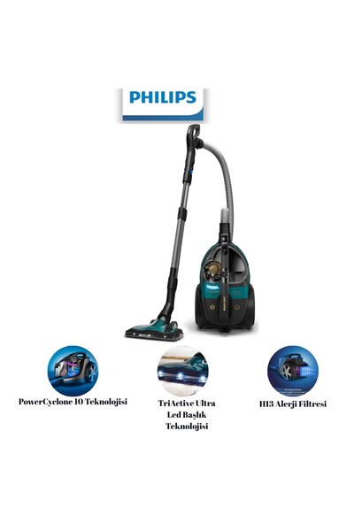 Philips Marathon Ultimate Toz Torbasız Elektrikli Süpürge, 899 W, PowerCyclon...