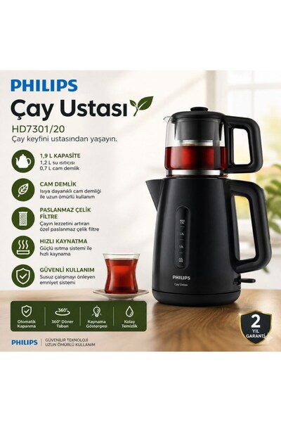 Philips Daily Collection Çay Makinesi, 1700W, 1,9 Lt Su Isıtıcısı, Otomatik S...