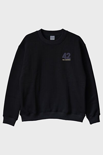 lofux 42 سويت شيرت أسود برقبة دائرية من The Answer