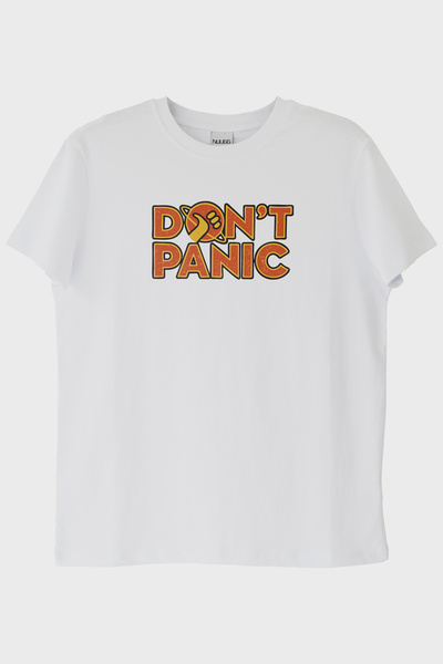 lofux Dont Panic White T-Shirt
