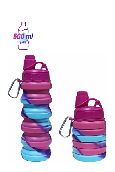 Generic Collapsible Water Bottle, Solid Color Silicone Foldable Water Bottle ...