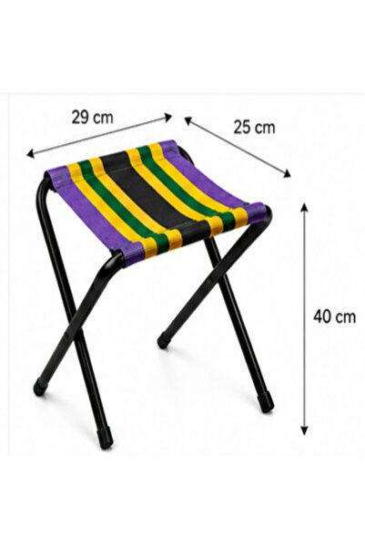 MEGESHOME Katlanabilir Kamp Taburesi 40 cm Metal Portatif Piknik Bahçe Balkon...