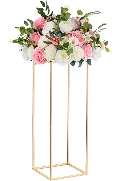 NUPTIO Flower Stand, 80 cm, Glass Panel, Metal, Gold