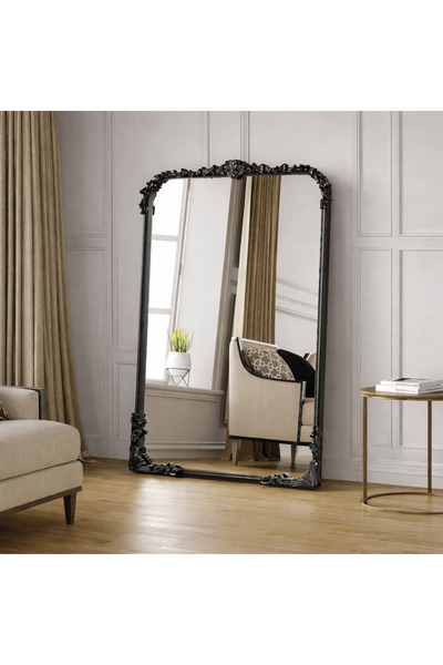 Roots Furniture مرآة كالدر سوداء اللون