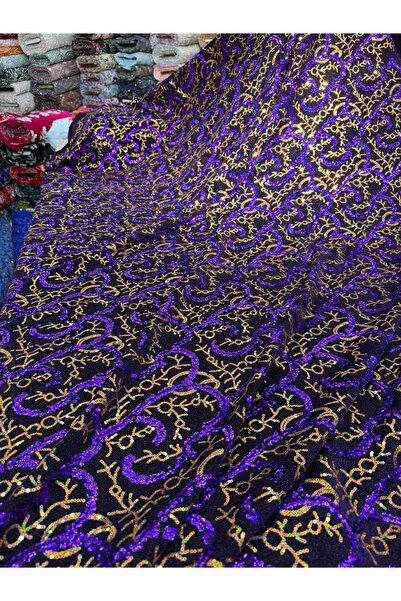 OsmanKumaşDantel قماش مطرز بالترتر ذاتي اللمعان (100×150 سم)