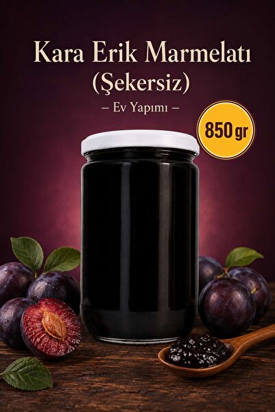 BİZİMHEKİM ŞİFA EVİ %100 Şekersiz Kara Erik Marmelatı 850g | Katkısız & Doğal...