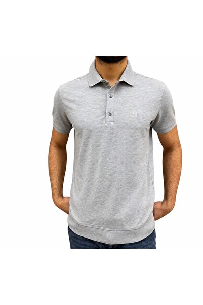 Erkek Çekmeyen kumaş Slim fit Dar Kesim Basic T-shirt Polo Yaka Tişört Etekli