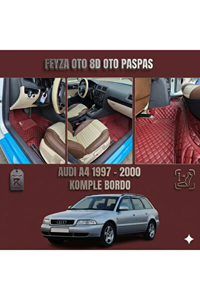 FEYZA OTO سجادة سيارة من الجلد الفاخر المضاد للانزلاق مخصصة لسيارة أودي A4 19...