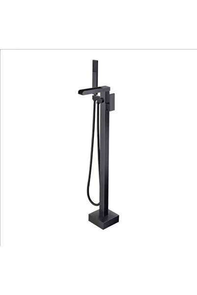 Generic Black Square Floor Standing Waterfall Mixer