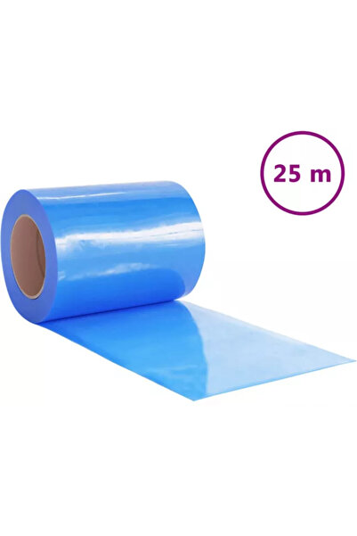 vidaxl Perdea de ușă albastră 300 mm x 2.6 mm 25 m PVC