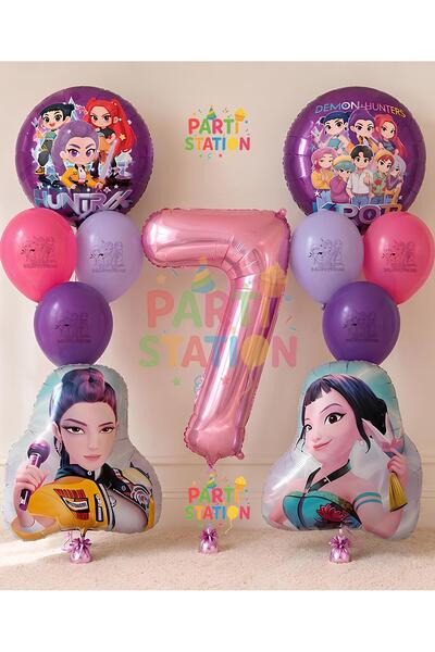 Parti Station K-Pop Balloon 7Th Birthday Set 11 Pieces Demon Hunters Balloon Set