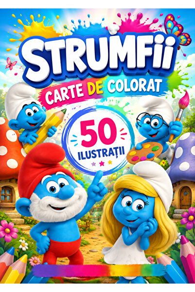 Disney Βιβλίο ζωγραφικής, 50 εικονογραφήσεις Οι Στρουμφ, Α4