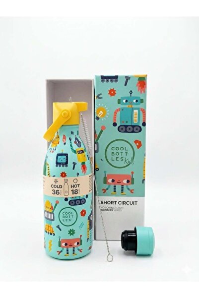 Mini Melissa Cool Bottles Kısa Devre Çift Kapaklı Pipetli Çocuk Termos 500 ml