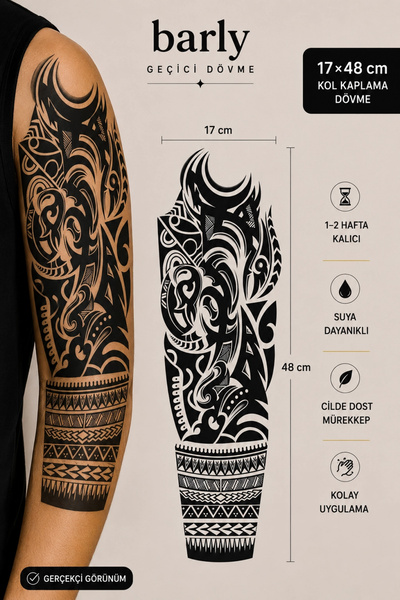 Barly Maori Kol Dövme Geçici Tattoo