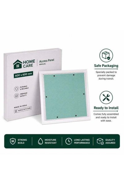 HomeCare Home Care Manual Access Panel 600x600 mm | Aluminum Frame | Moisture Resistant Gypsum Board | Ceiling & Wall Inspection Door | Heavy Duty