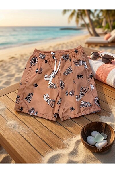 mikam Children's Waiter Shorts New Patterned Shorts Swim Shorts