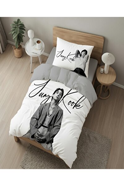 hediyevita Gift Duvet Cover Bts Group Jungkook Themed Single Duvet Cover Set
