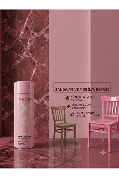 caxcolors CAX Akrilik Sprey Boya 400 ml - Sandalye Mobilya Ahşap Metal Yüksek...