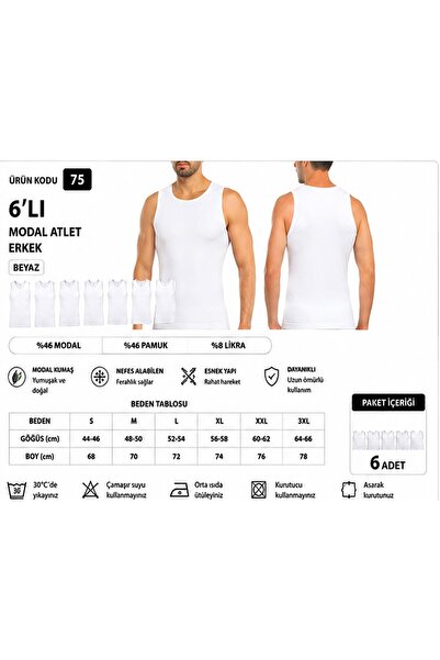 Yıldız Çamaşır Men's Modal Lycra Zero Sleeve Crew Neck Undershirt Undershirt ...