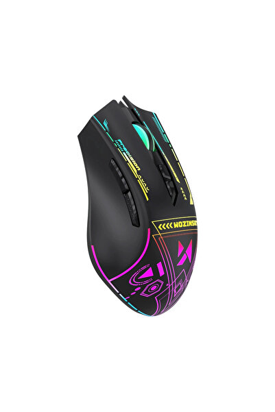 WOZINSKY Mouse de gaming wireless 3200 DPI pentru computer cu iluminare