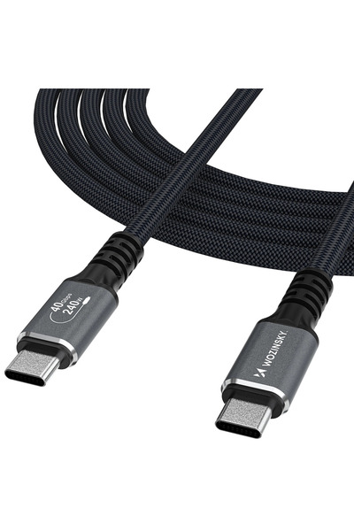 WOZINSKY Cablu USB-C pentru telefoane și tablete 240W 40Gb/s 1M 4K USB4 Negru