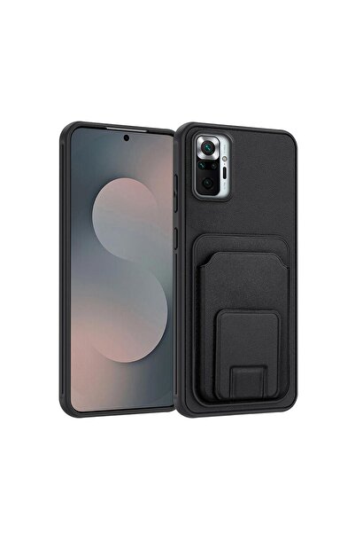 Zebana Xiaomi Redmi Note 10 Pro Max Uyumlu Kılıf FlexStand Kartlıklı Silikon ...