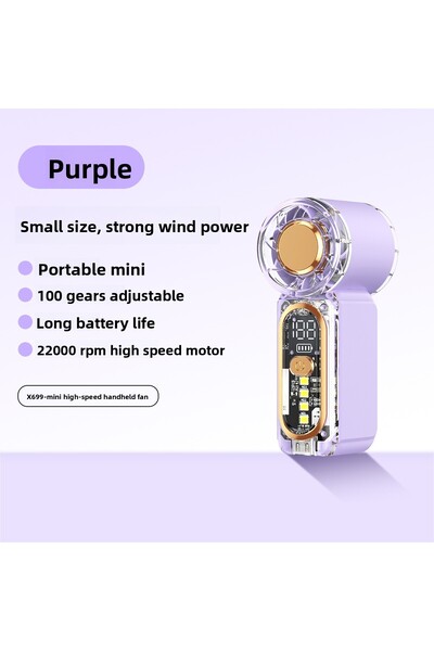 Choice1 مروحة يدوية محمولة عالية السرعة باللون الأرجواني مع شحن USB، مروحة جي...