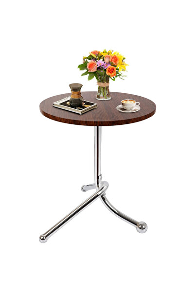 Snooe Round Wooden Coffee Table for Living Room, Modern Balcony Leisure Tea T...