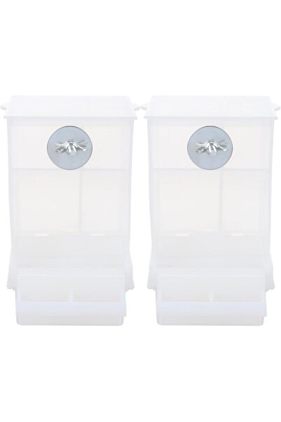 STARSTAR 2-Pack Automatic Splash-Proof Bird Feeder Trough - White