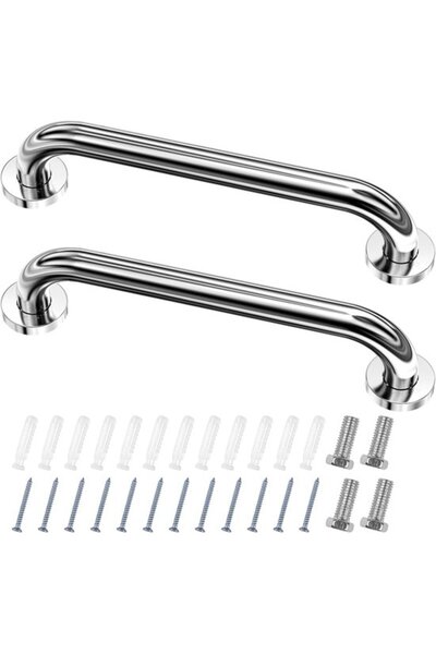 STARSTAR 2-Pack 30m Curved Thick Stainless Steel Bathroom Grab Bars, Anti-Sli...