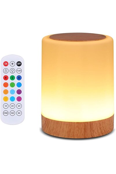 STARSTAR Touchscreen Bedside Lamp 13 RGB Colors 5 Brightness Levels USB Recha...