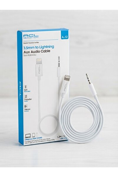 ACL Aura Akse Sound Source Series 1.2m 3.5mm Jack to Lightning Aux Audio Cabl...