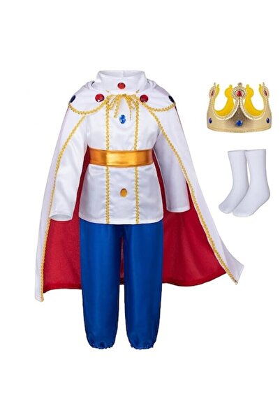 Funny Party Team Children's Prince Charming costume with cape and crown, Funn...