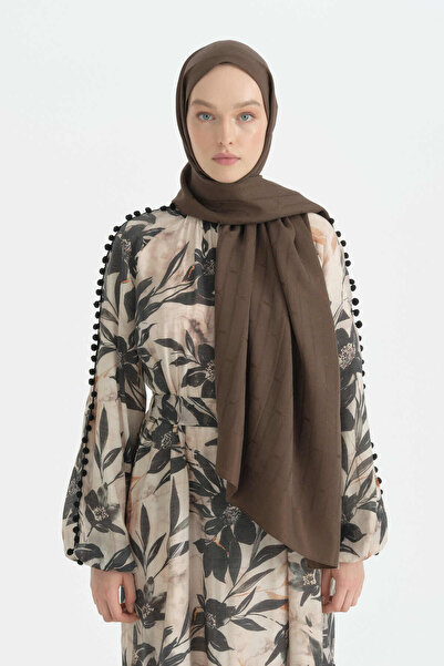 Nihan Cotton Naia Blend Natural Shawl - Dark Mink