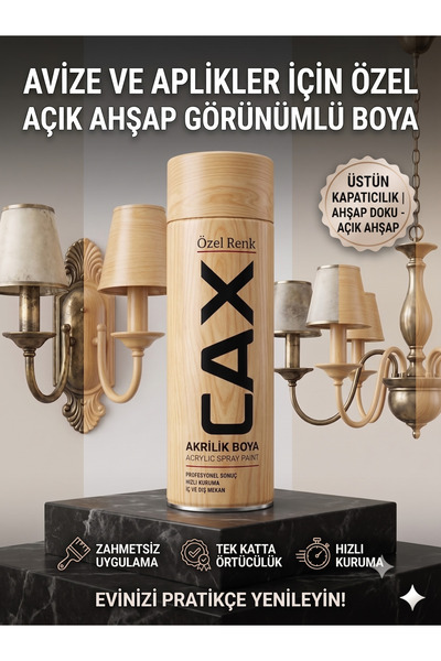 caxcolors Sprey Boya Avize Aplik Metal Ahşap Boyası 400ml - Yüksek Kapatıcı H...