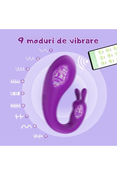 GAVIO Vibrator iepuraș GAVIO ® silencios, 9 moduri de stimulare, silicon de calitate, rezistent la apă, 18 x 3.5 cm, baterie reîncărcabilă, USB, Roz