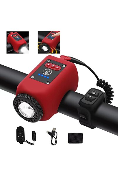 Morvena Picks Claxon electric pentru bicicletă cu lumină, mini sonerie electr...