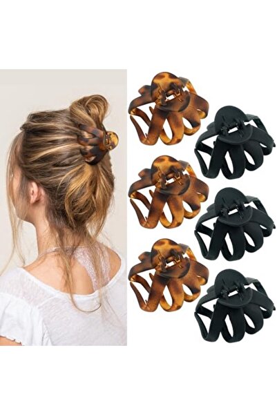 STARSTAR 6-Piece Hair Clip Set - Matte Hair Clips - 7cm Medium Non-Slip - Cre...