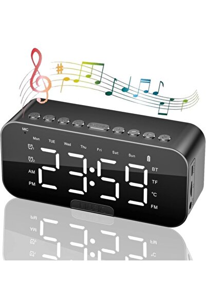 STARSTAR Bedside Alarm Clock Radio Bluetooth Speakers Digital for Bedroom Por...