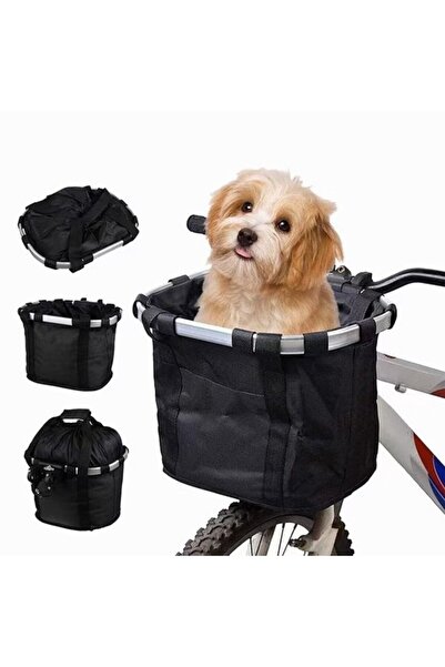 STARSTAR Front Mounted Bicycle Dog Carrier - Foldable Detachable Handlebar Pe...