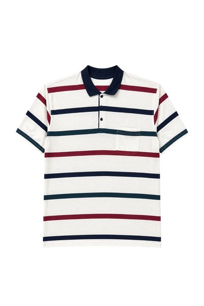 BattalModa Men's Large Size White Pinstripe Pique T-Shirt 3Xl-4Xl-5Xl-6Xl