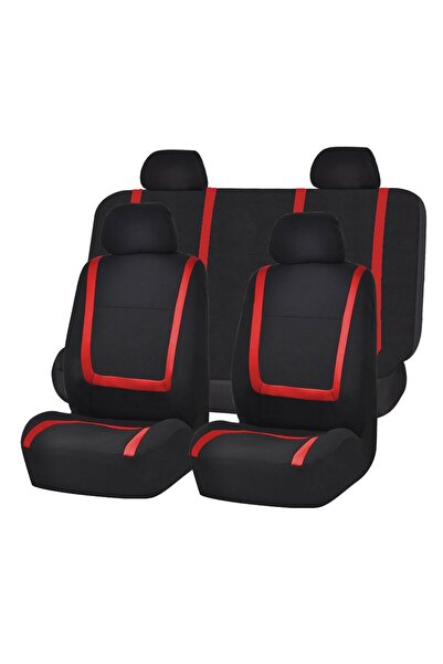 STARSTAR Full Set Fabric Car Seat Covers Universal Low-Back Front Solid Rear ...