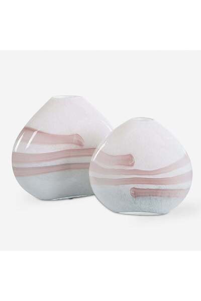UTTERMOST Blush Swirl Glass Vases, S/2