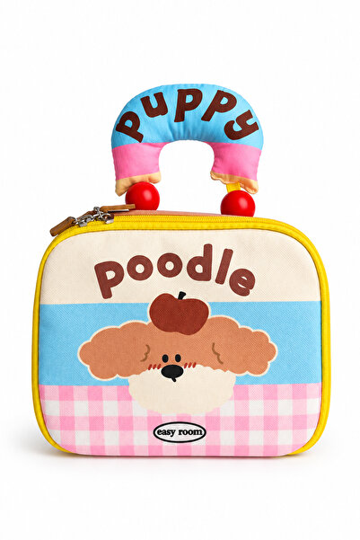 YOYOSO Kıvırcık Köpek Desenli Termal Beslenme Çantası Bej